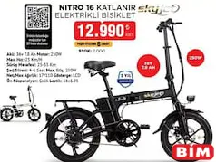SKYJET NİTRO 16 KATLANIR ELEKTRİKLİ BİSİKLET indirimli fiyat SKYJET NİTRO 16 KATLANIR ELEKTRİKLİ BİSİKLET fiyat ve kampanya bilgisi